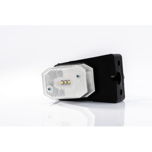 Lampa gabarit led 65x44x23mm alba marca aspock - Lampa gabarit  dreptunghiulara fara suport de fixare 12V / 24V LED lumina alba flash simplu coeficient impermeabilitate IP68 0.5m cablu inclus