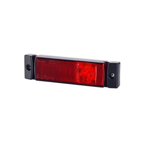 Lampa gabarit led 132x33x13mm rosu cu suport de fixare marca horpol - Lampa gabarit  dreptunghiulara cu suport de fixare 12V / 24V LED lumina rosu flash simplu coeficient impermeabilitate IP68 da, 0.45m cablu inclus