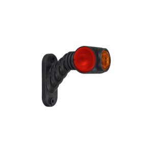 Lampa gabarit led 125x100x55mm alba, rosie, galbena cu suport de fixare marca horpol - Lampa gabarit  rotunda cu suport de fixare 12V / 24V LED lumina alba, rosie, galbena flash simplu da, 0.5m cablu inclus